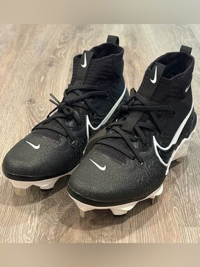 Nike Baseball Cleats Mens Size 8 Black White Alpha Huarache NXT Metal DJ6517-001